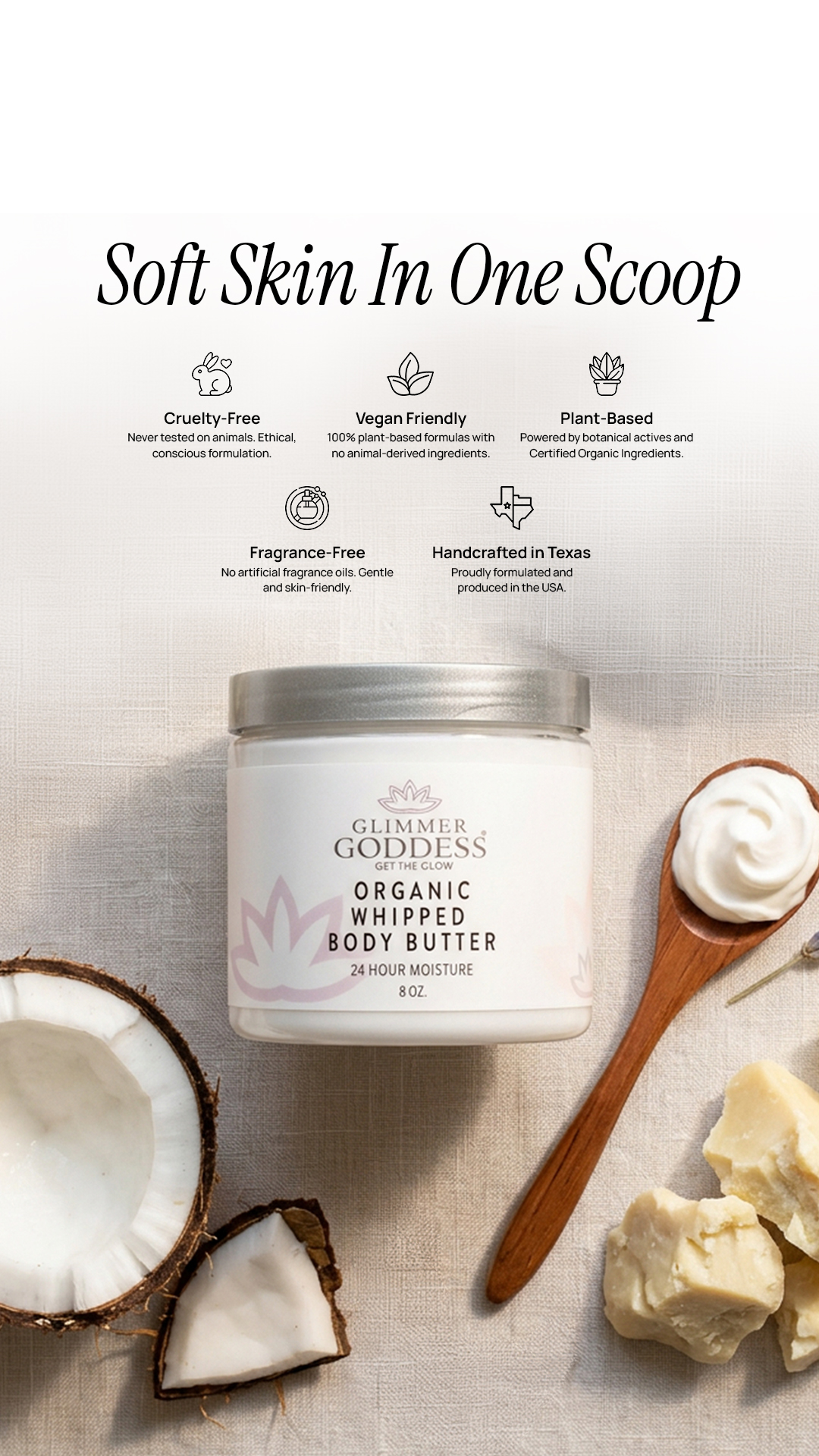 Glimmer Goddess Organic Skin Care Facebook ad from Apr 29, 2026