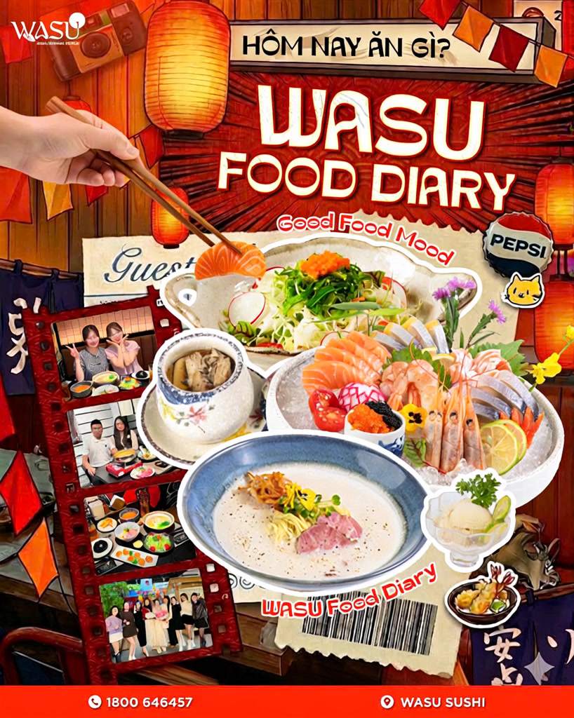 WASU Phúc Yên Facebook ad: WASU FOOD DIARY, HÔM NAY ĂN GÌ?