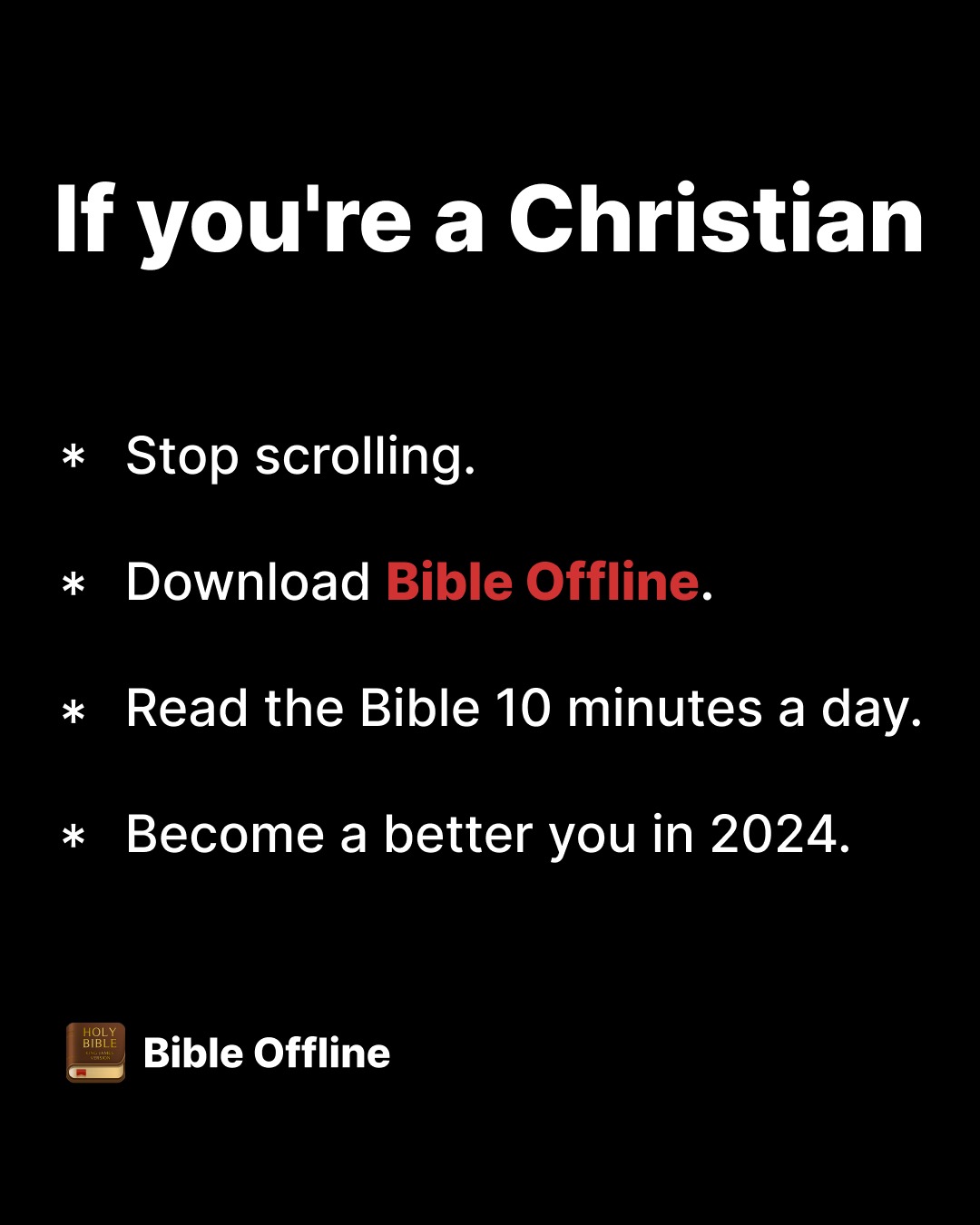 Bible Offline Facebook ad: Free Bible App
