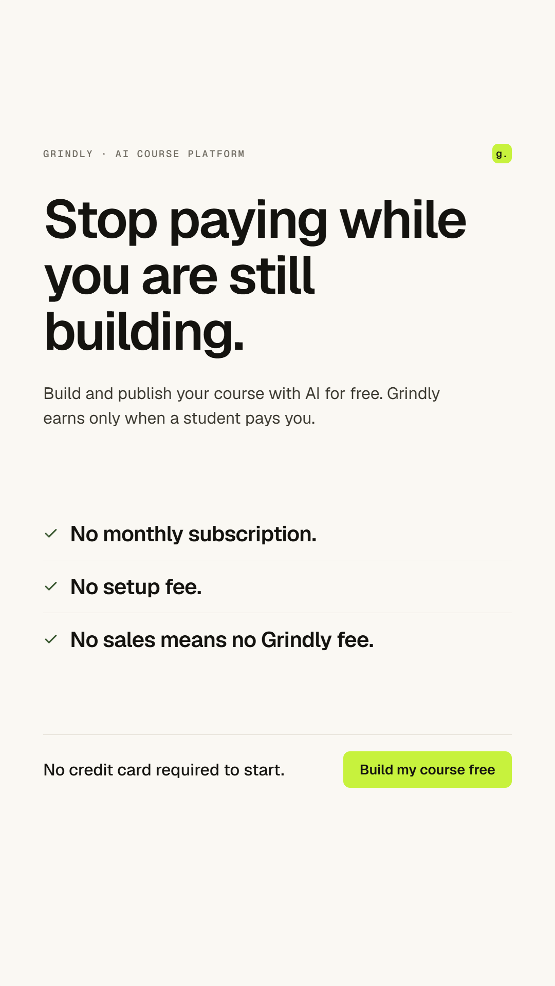 Grindly Facebook ad from Jul 29, 2026