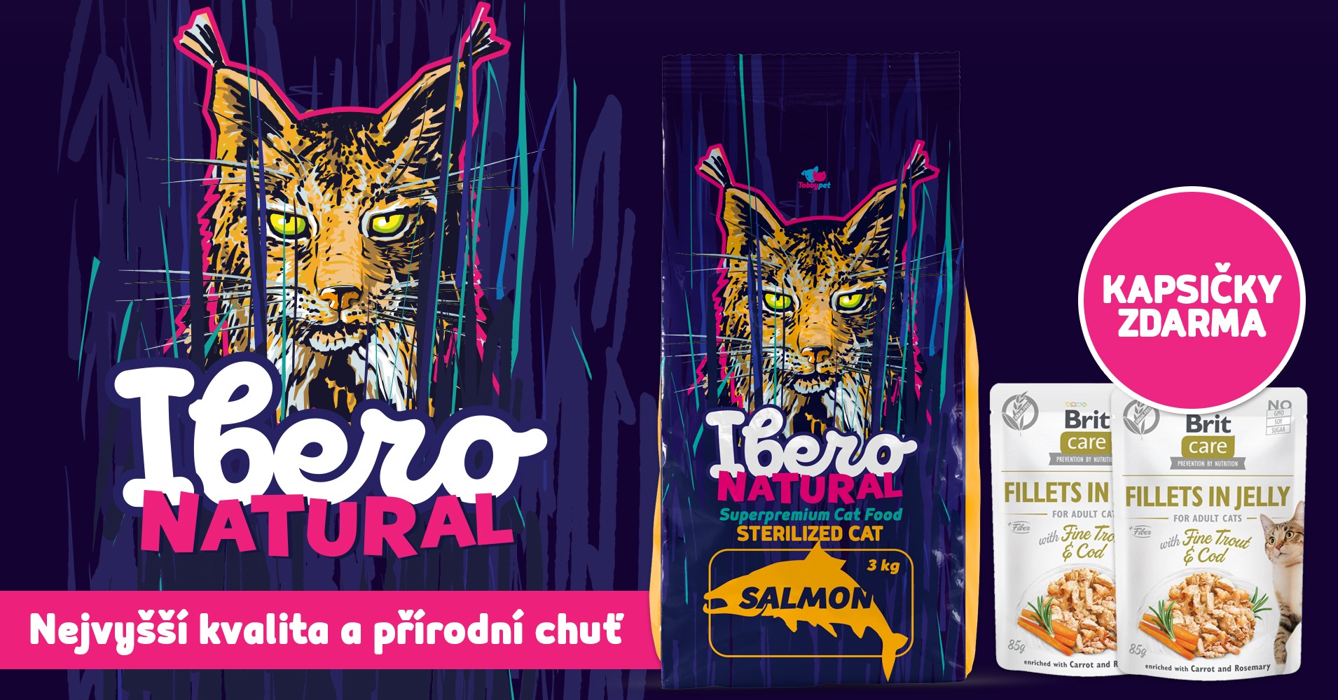 Krmeni.cz Facebook ad: Kočičí granule plné kvalitního masa z lososa