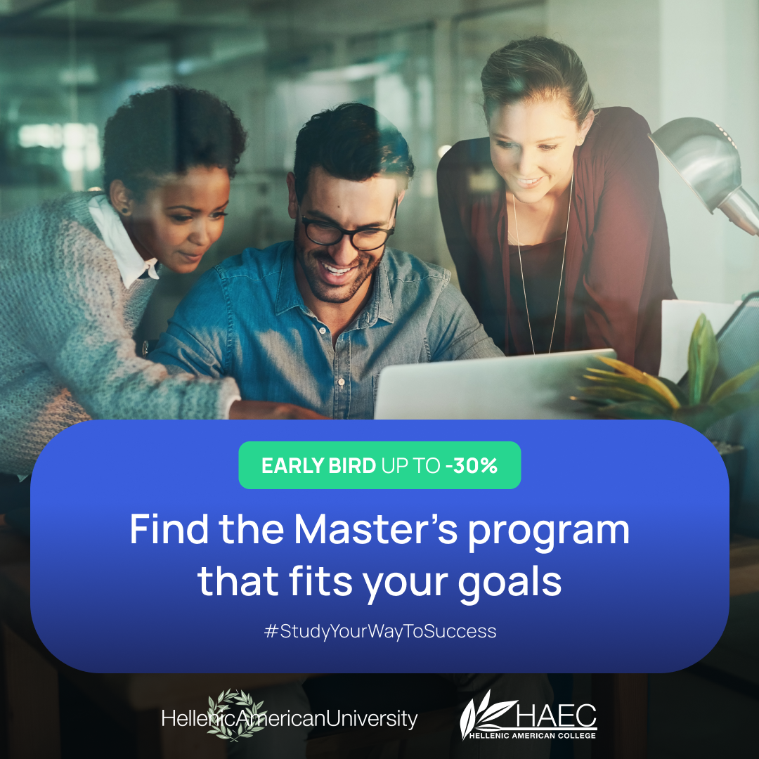 Hellenic American College Facebook ad: EARLY BIRD | Up to -30% on tuition…