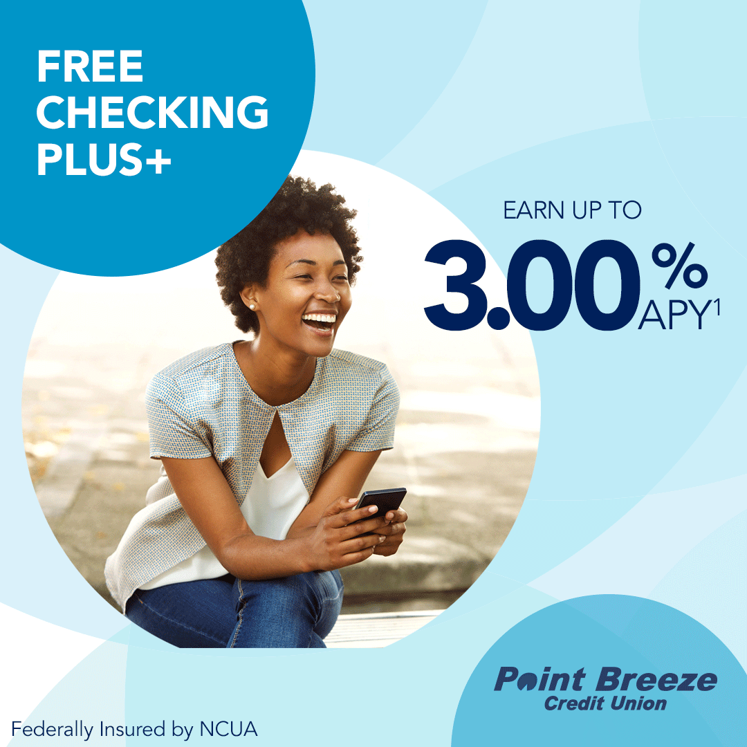 Point Breeze Credit Union Facebook ad: Free Checking With a Great Rate