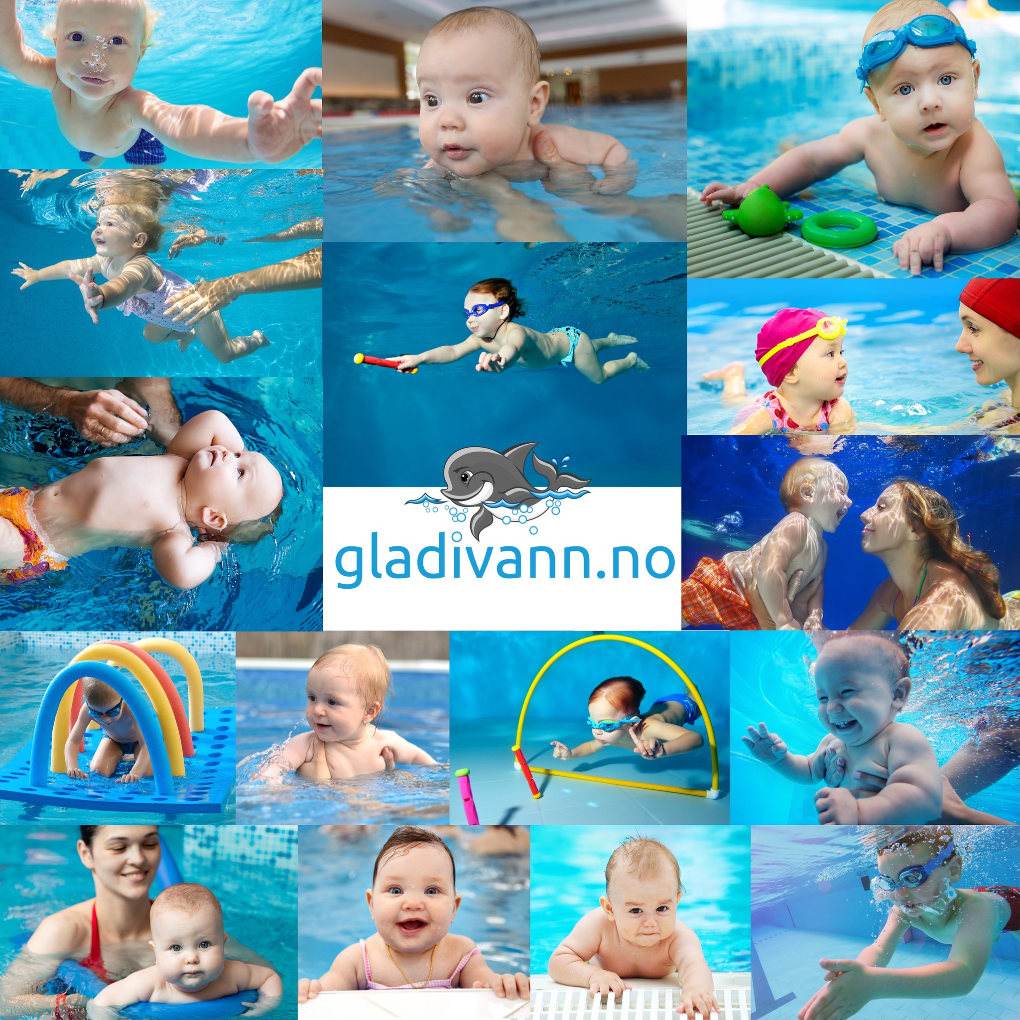Gladivann baby og småbarnssvømming Facebook ad: Babysvømming - Småbarnsvømming - Svømmekurs | Gladivann.no
