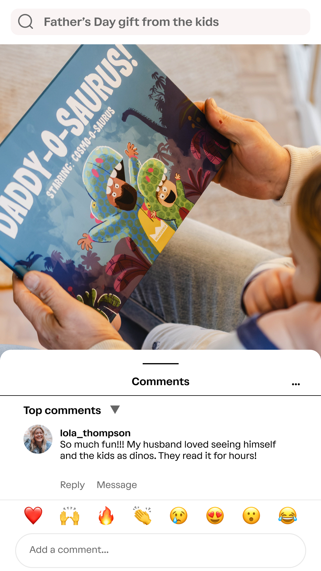 Wonderbly Facebook ad