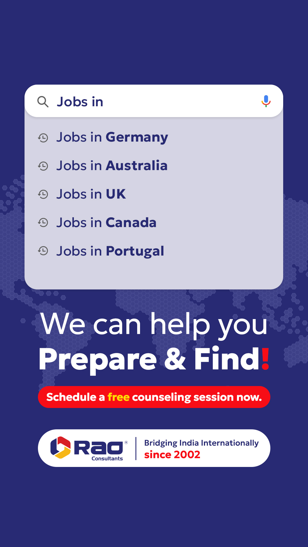 Rao Consultants Facebook ad from May 13, 2026