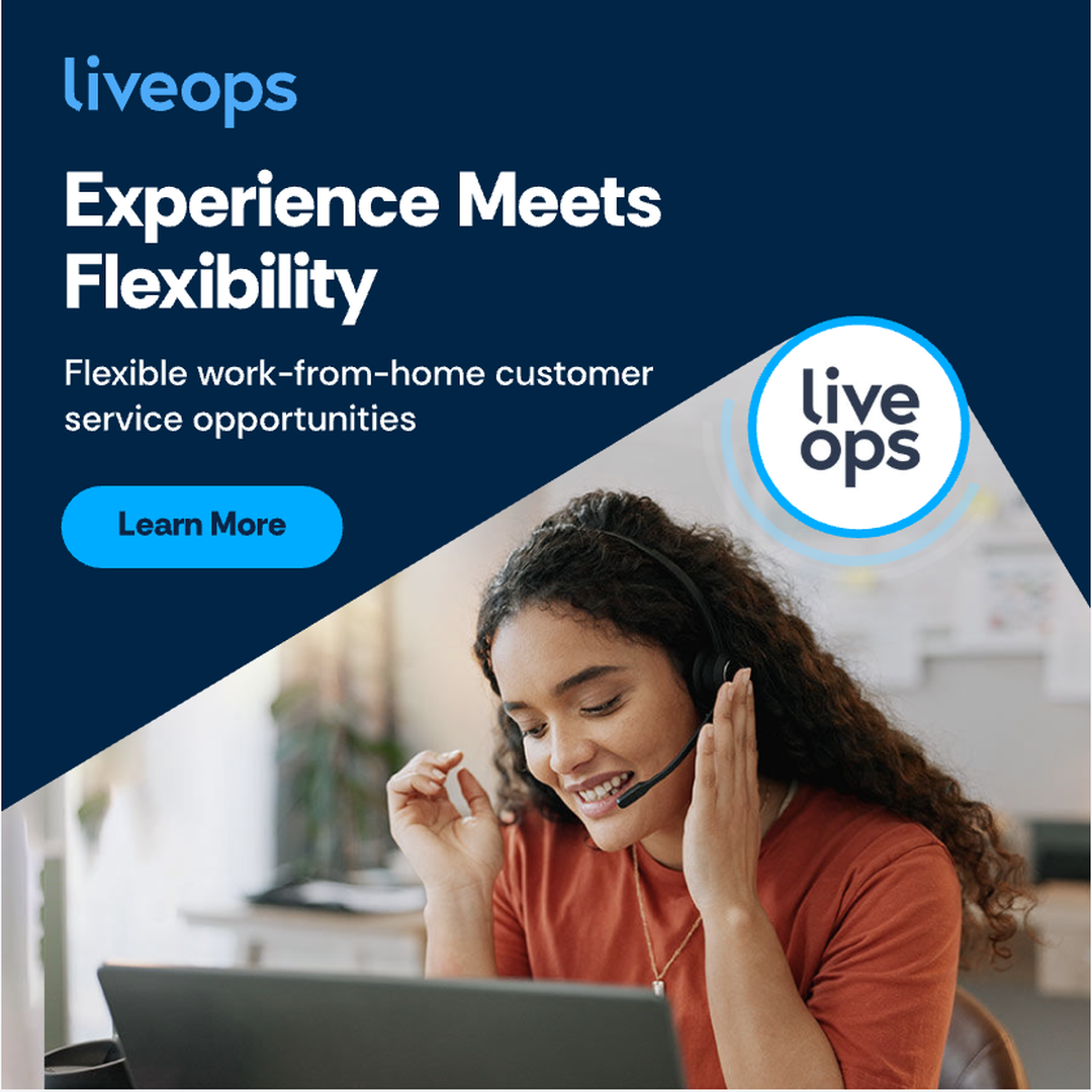 Liveops, Inc. Facebook ad: Customer Service That Fits Your Life