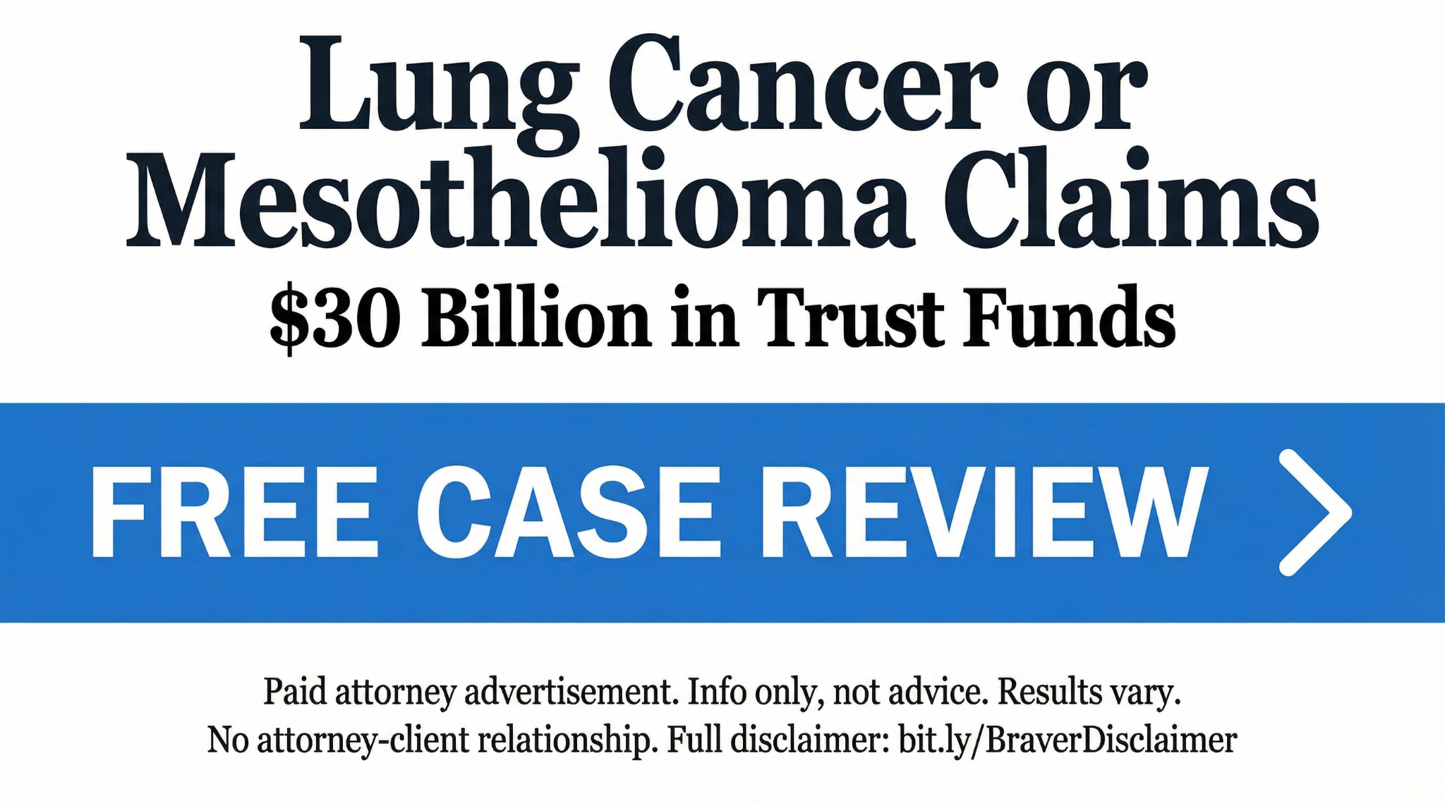 Lung Cancer or Mesothelioma Compensation Facebook ad
