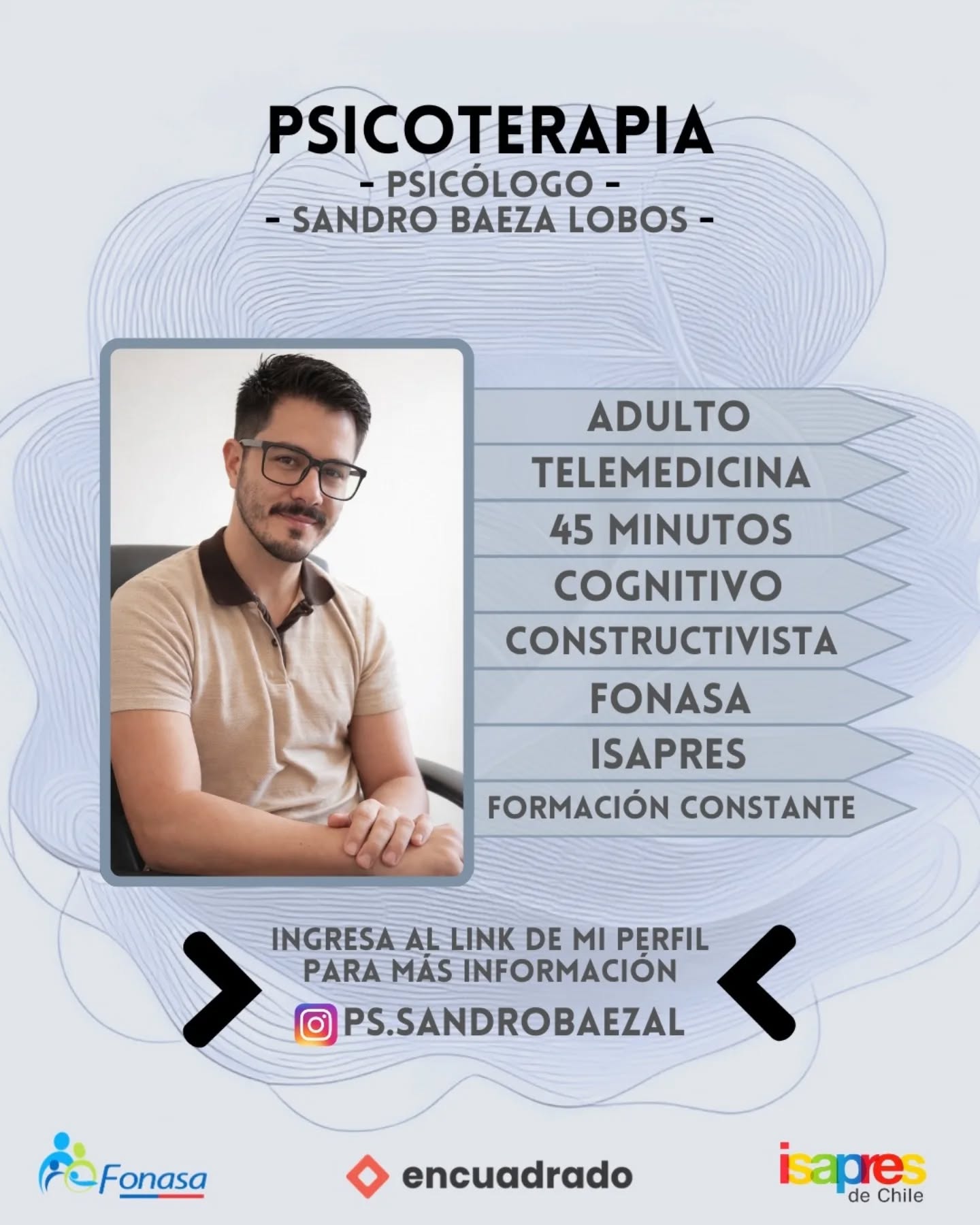 Psicólogo Sandro Baeza Lobos Facebook ad: ATENCIONES DE PSICOTERAPIA