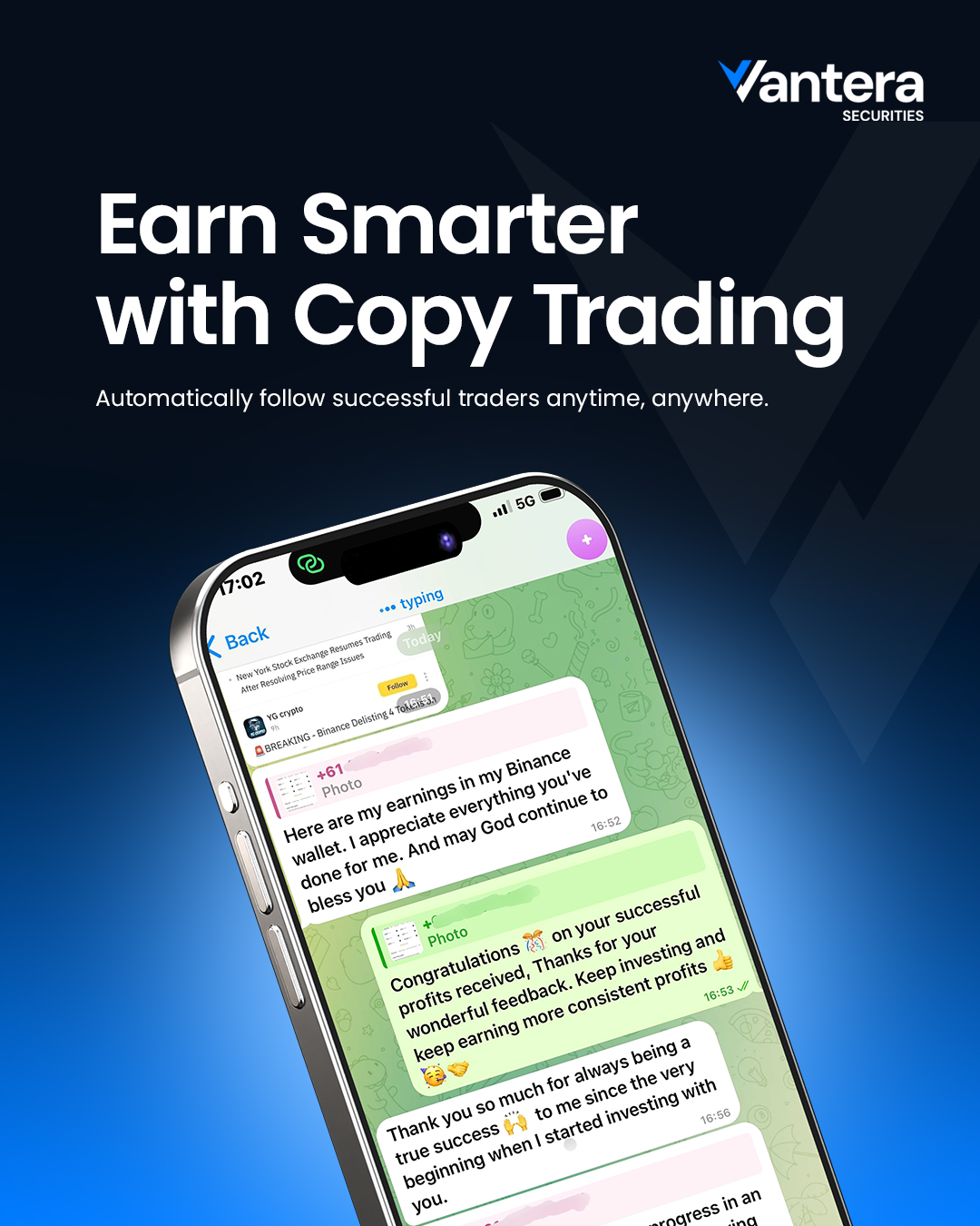 Vantera Securities Facebook ad: EARN SMARTER WITH COPY TRADING ->…