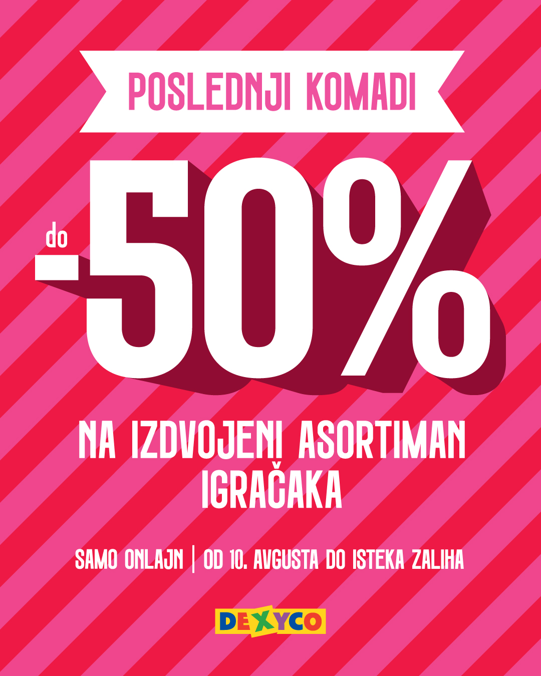 Dexy Co Facebook ad: Veliki popusti, ograničene zalihe!