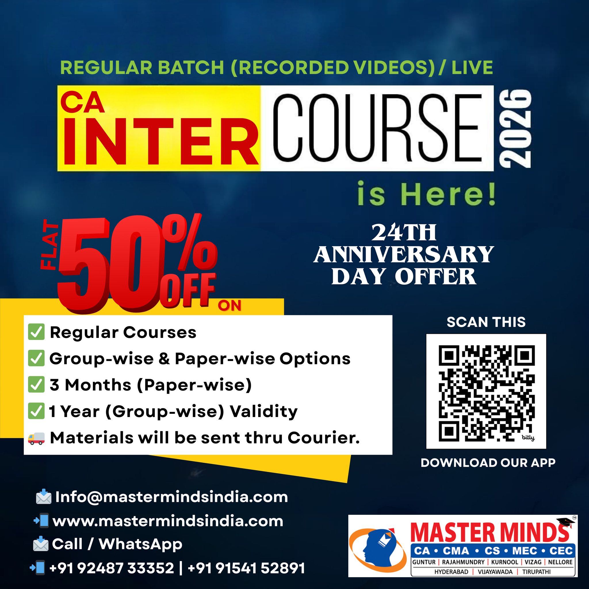 MASTERMINDS For CA Facebook ad: Courses - Masterminds India