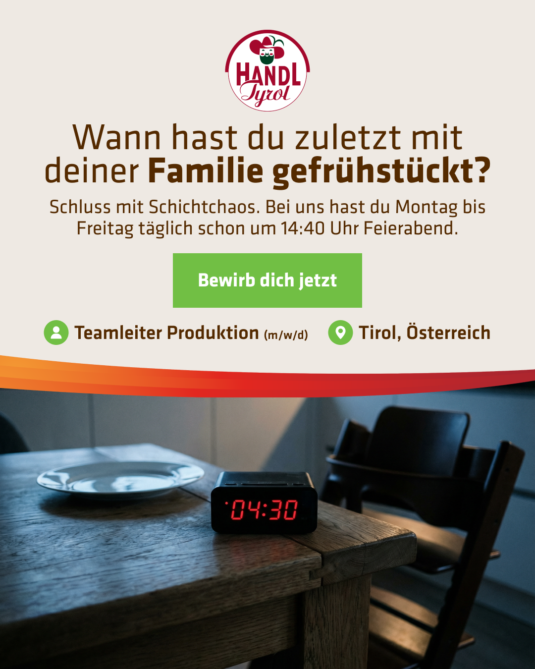 Karriere bei Handl Tyrol Facebook ad: Teamleiter Produktion (M/W/D) Tirol, Österreich