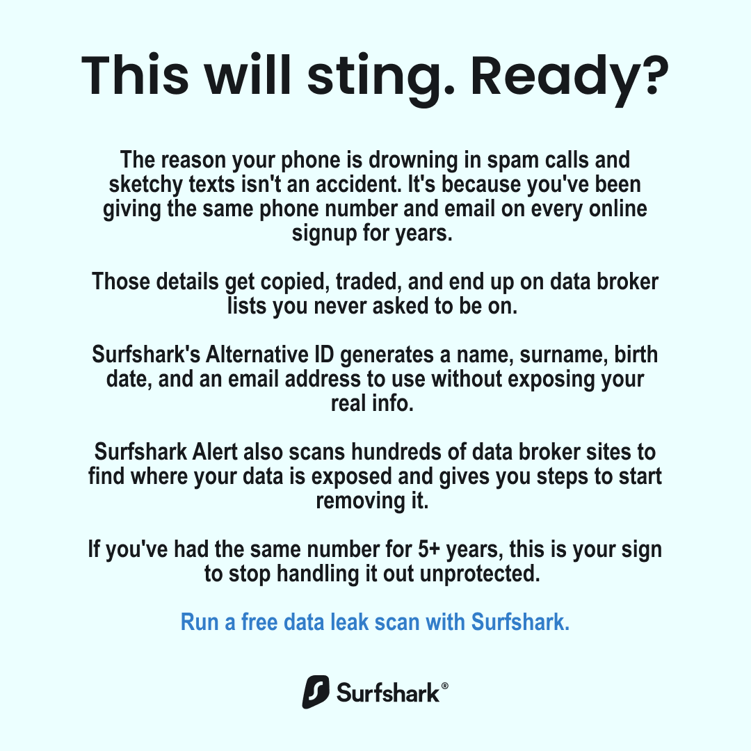 Surfshark Facebook ad