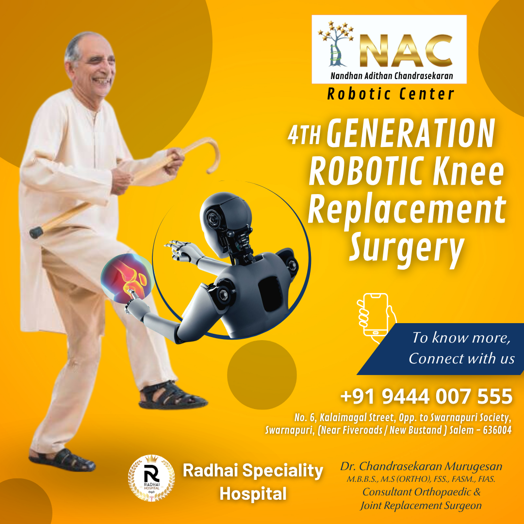 Radhai Speciality Hospital Facebook ad: Regain your mobility with 4th Generation Robotic Knee…