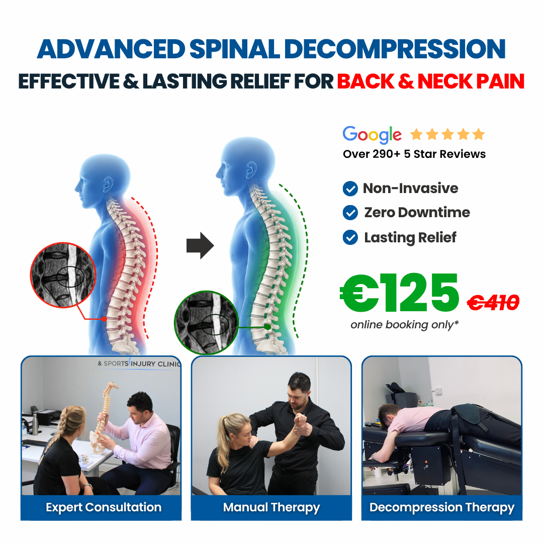 DC Physiotherapy and Sports Injury Clinic Facebook ad: Fast Relief for ONLY €125