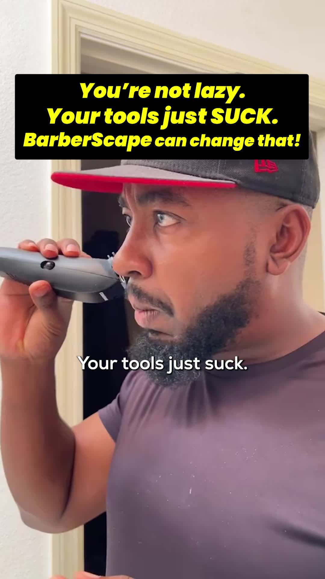 BarberScape Facebook ad: Smoother, Cleaner, Faster Shave