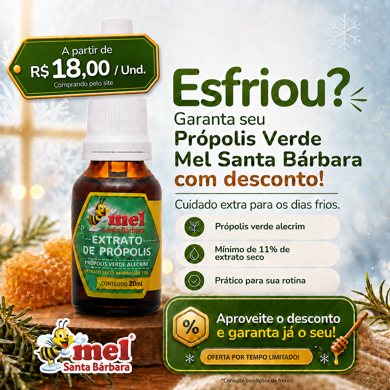 Mel Santa Bárbara Facebook ad: Própolis Verde
