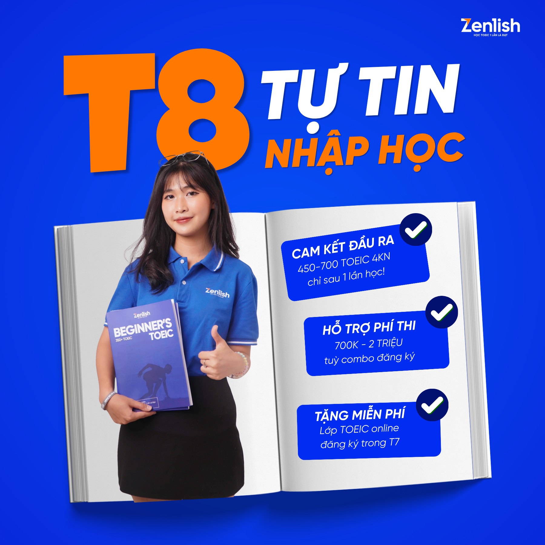 Zenlish - Học TOEIC 1 Lần Là Đạt Facebook ad: Lên kệ lịch khai giảng lớp TOEIC tháng…
