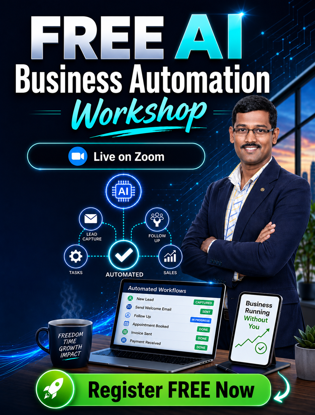 Dhanaji Pawar Facebook ad: AI ने business automatic करा, Free Workshop