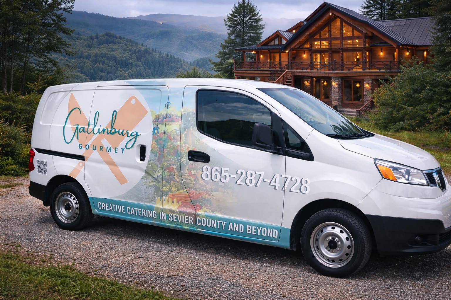 Gatlinburg Gourmet LLC Facebook ad: Elegant service, high quality food, budget friendly prices