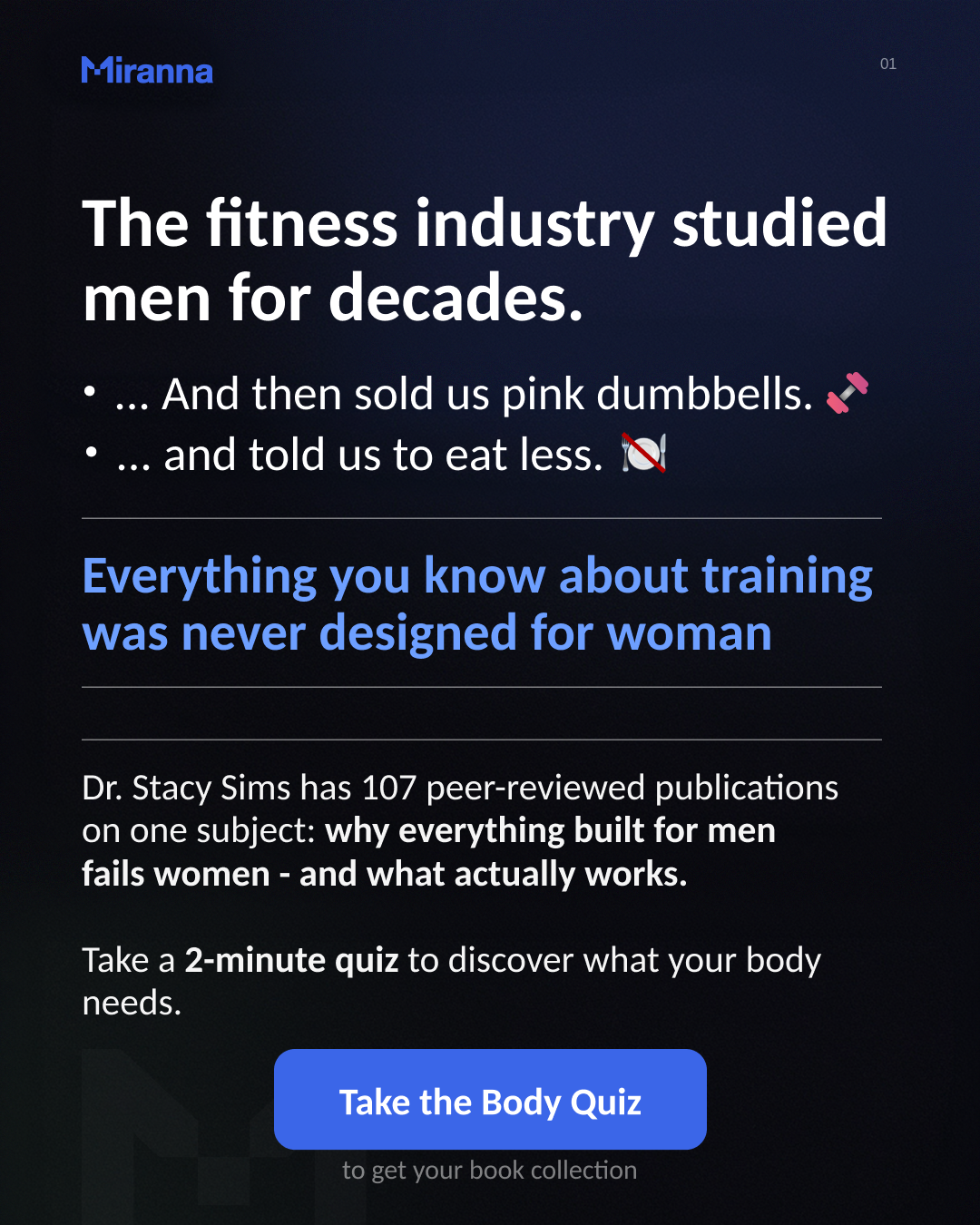 Miranna World Facebook ad: Take the 2-min Body Quiz