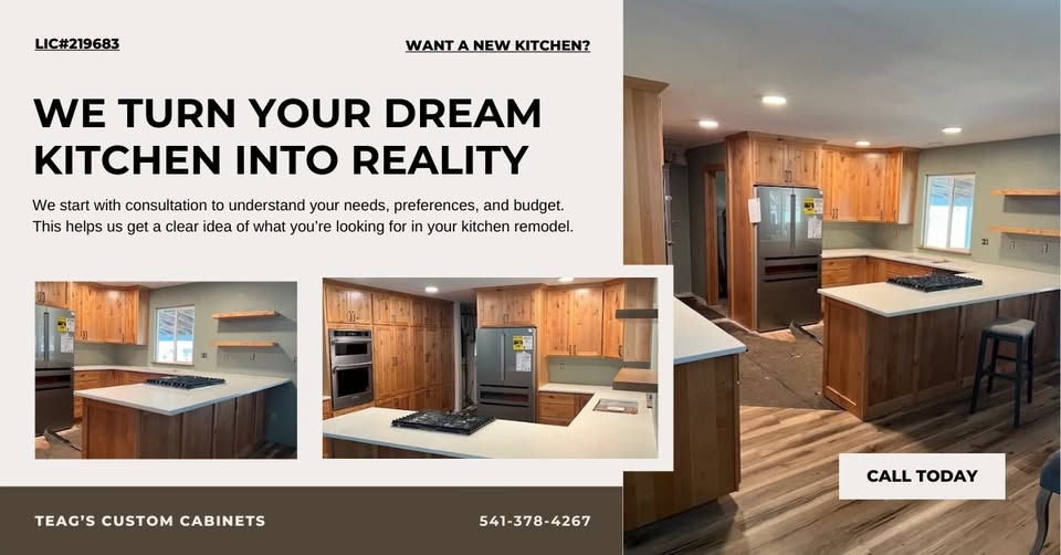 Custom Cabinets by Teag Facebook ad: Custom cabinets by Teag