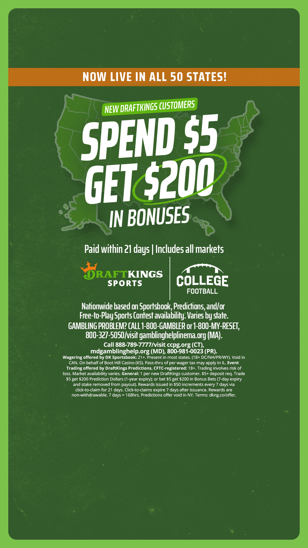 DraftKings Sports Facebook ad