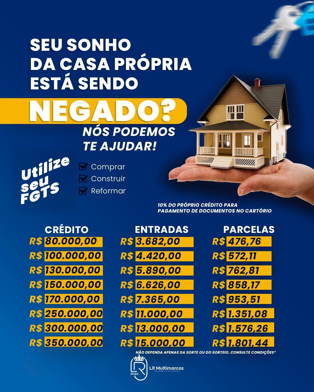 Grupo Lr solucoes financeiras Facebook ad: Conquiste Seu Imóvel