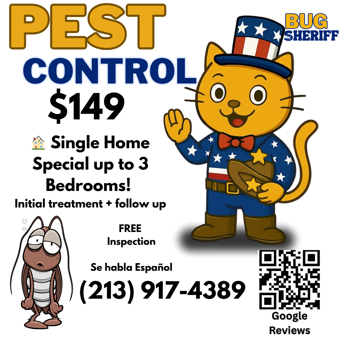 Bug sheriff pest control Facebook ad: Pest Control