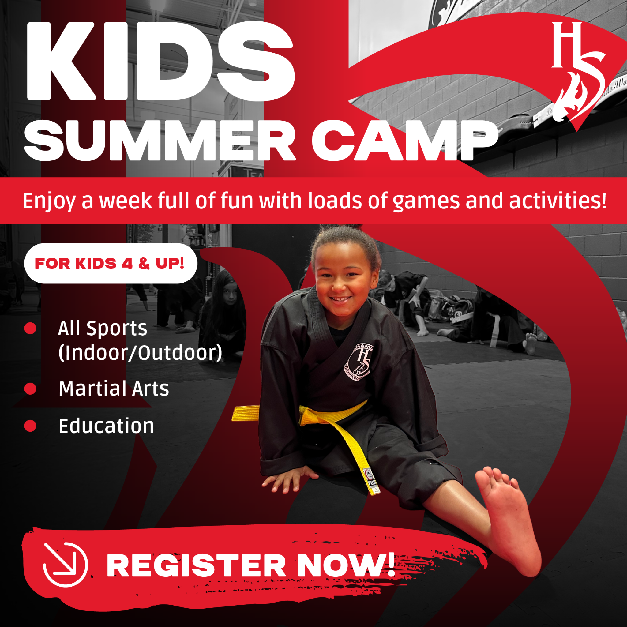 Hotshot Athletic Martial Arts - Kitchener Facebook ad: Kids Summer Camp!