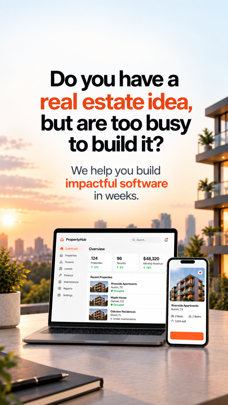 Million Labs Facebook ad: Build Your Real Estate Software