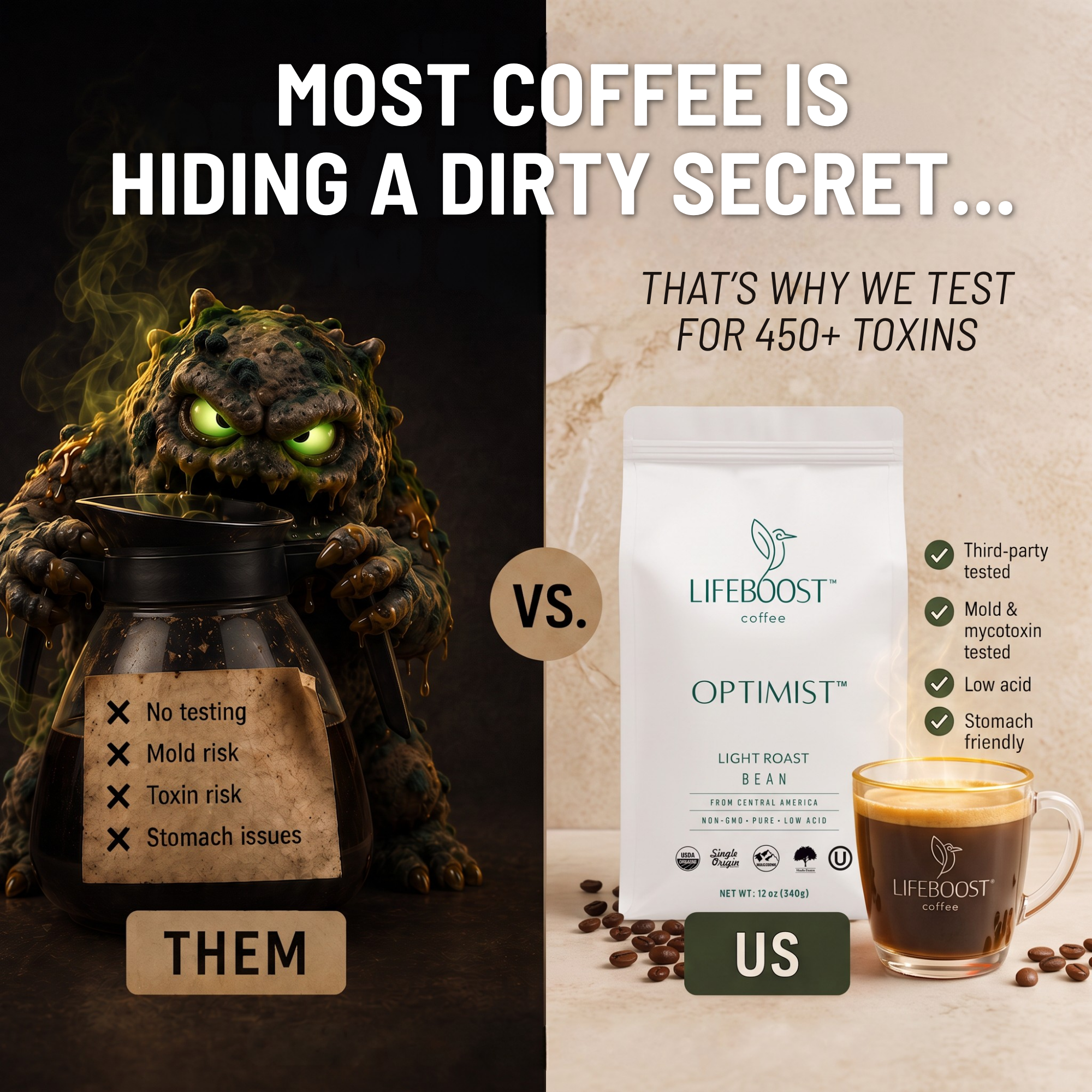 Lifeboost Coffee Facebook ad