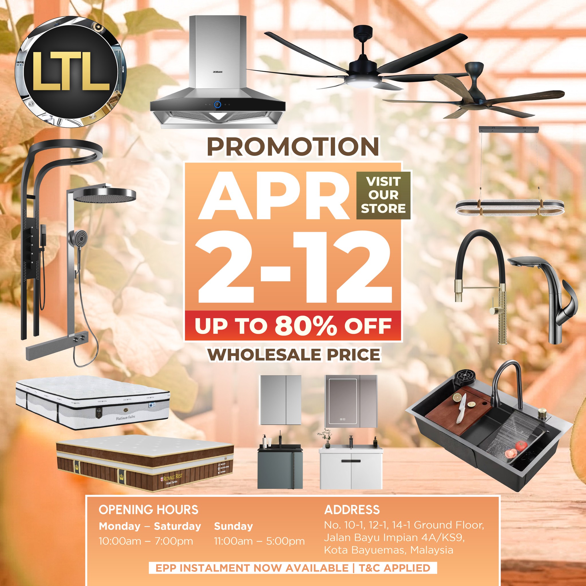 LTL Bath, Kitchen, Lighting & Mattress - Bayuemas Bukit Tinggi Klang Facebook ad: 𝐁𝐀𝐓𝐇 𝐊𝐈𝐓𝐂𝐇𝐄𝐍 𝐋𝐈𝐆𝐇𝐓𝐈𝐍𝐆 𝐌𝐀𝐓𝐓𝐑𝐄𝐒𝐒