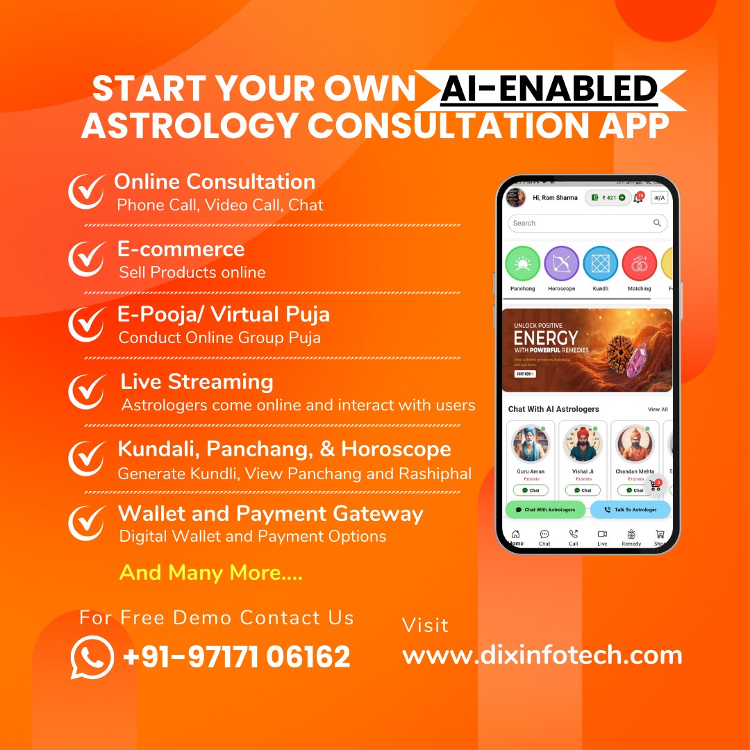 Dixinfotech Facebook ad: Start kijiye apna AI-enabled astrology consultation app