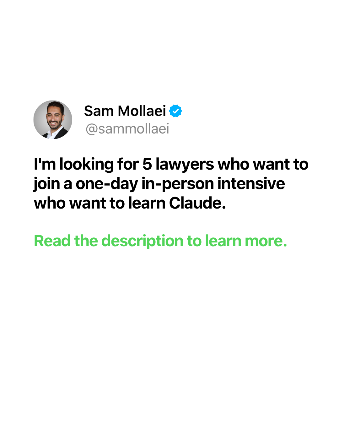 Sam Mollaei Facebook ad