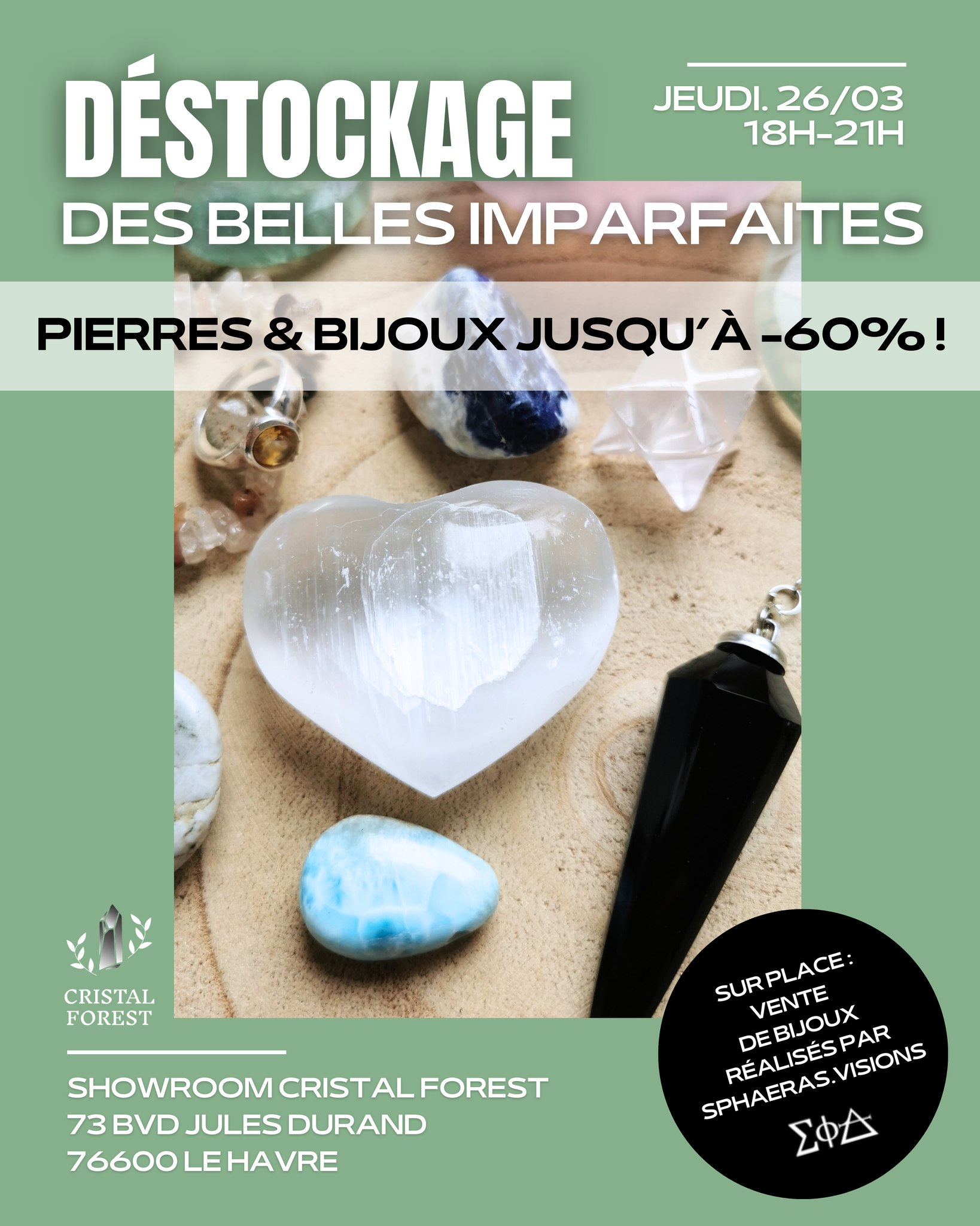 Cristal Forest, cristaux, pierres fines, bijoux Facebook ad