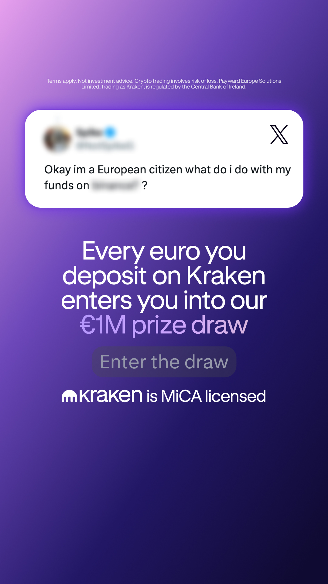 Kraken Digital Asset Exchange Facebook ad