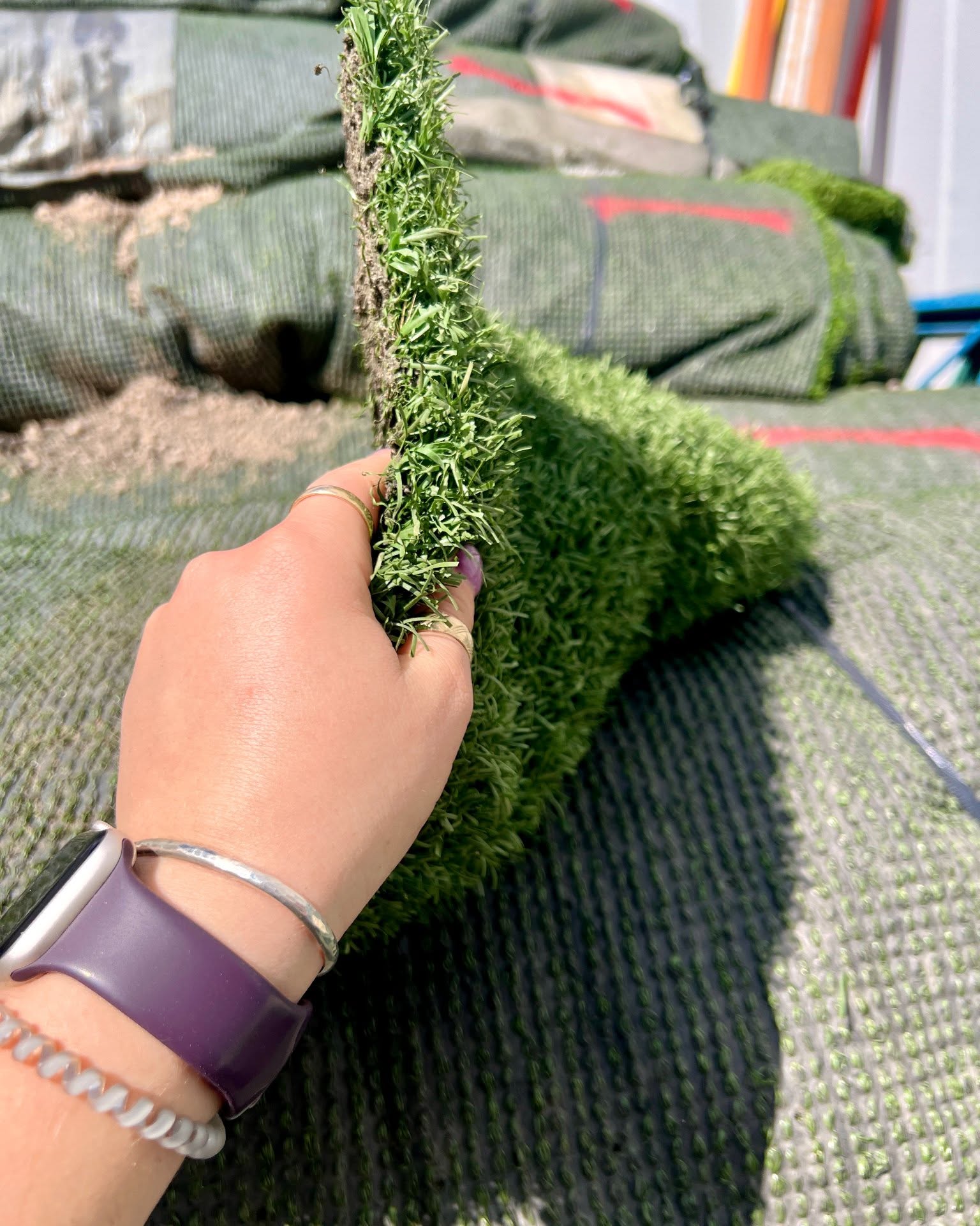 Sarah Craig Miller Facebook ad: Turf Rolls! 7ftx50ft! COMMERCIAL GRADE ROLLS