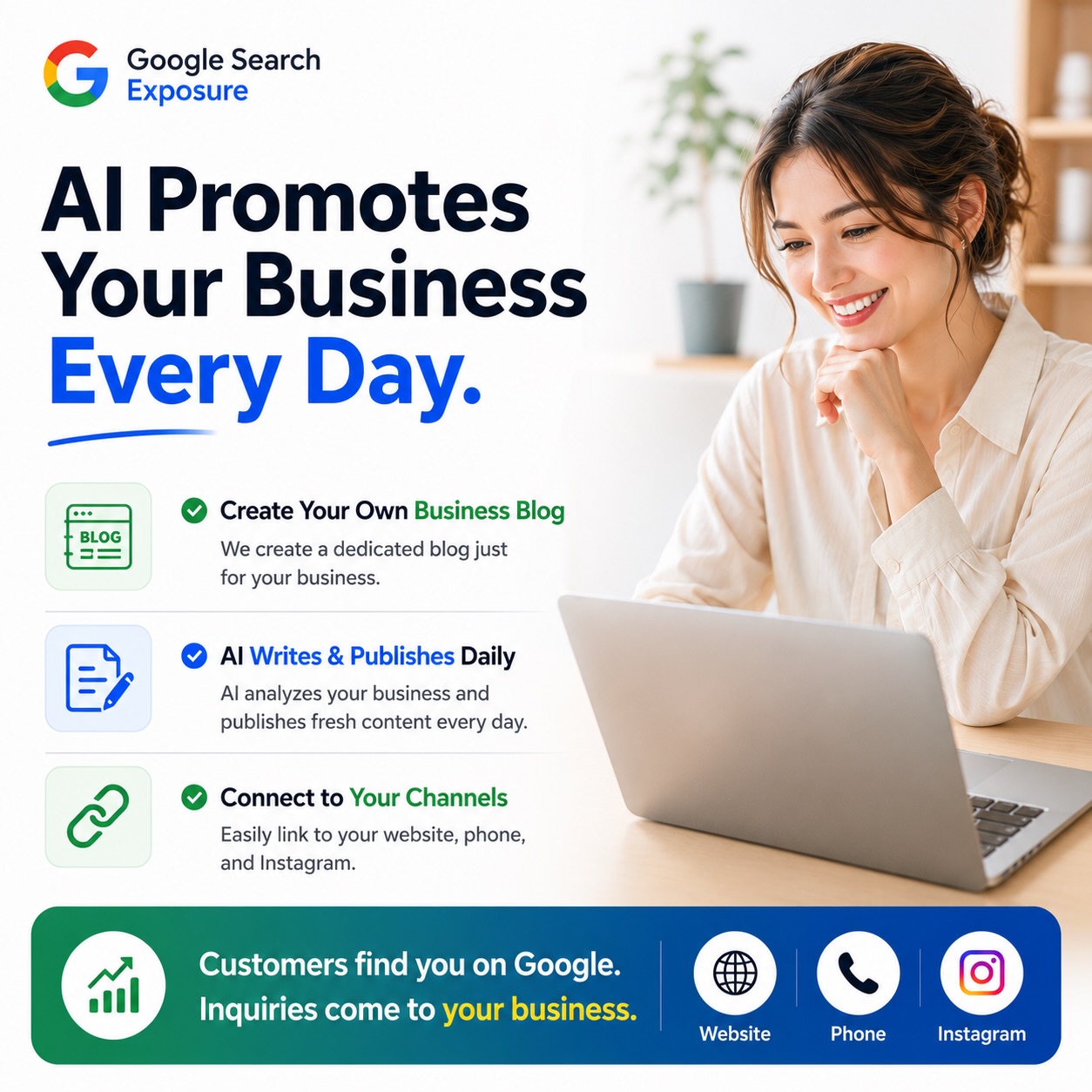 The Gloey Facebook ad: Al Promotes Your Business Every Day.