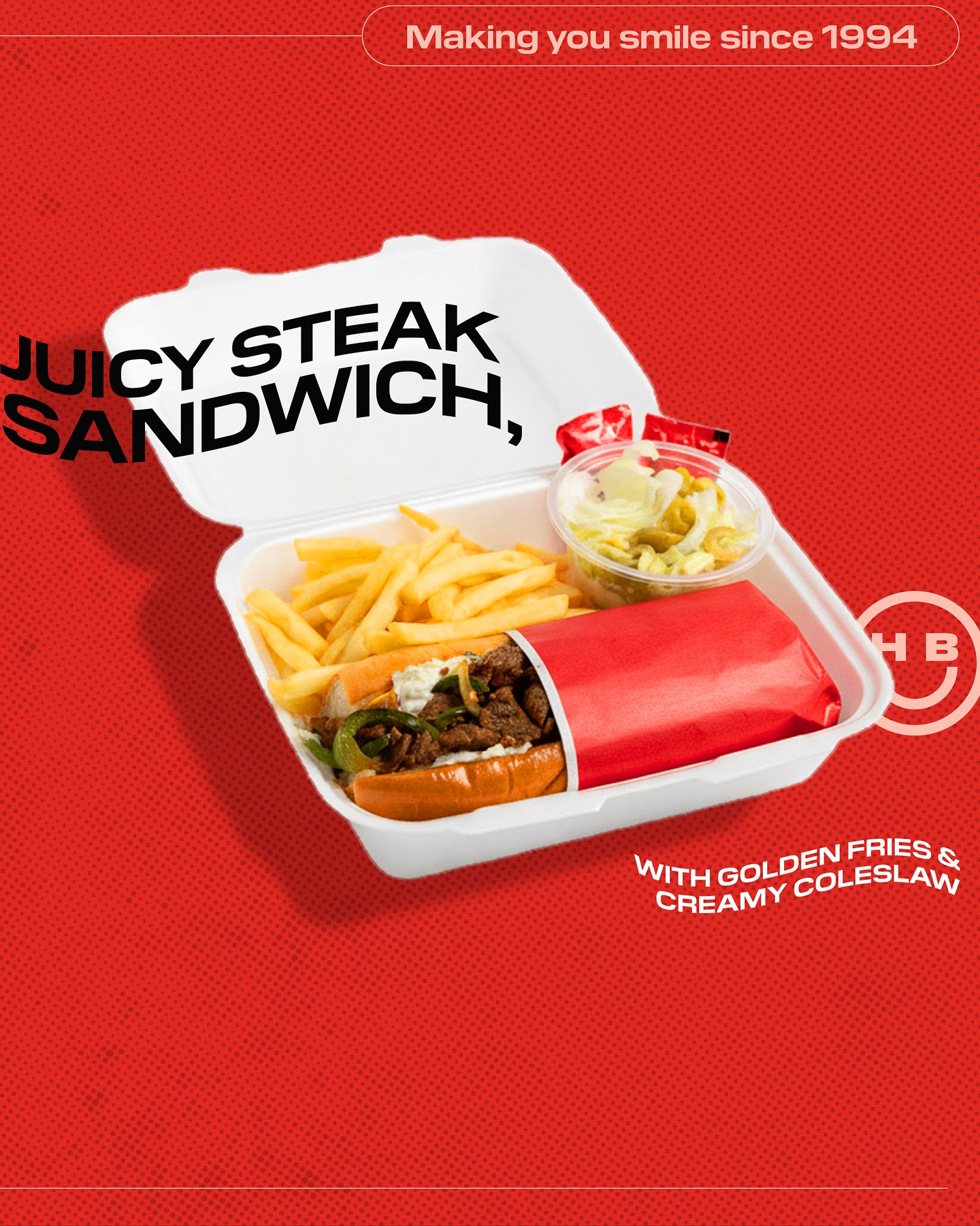 Happy Burger Facebook ad: وجبة ستيك لحم الكلاسيكية تردك حق زمن الطيبين