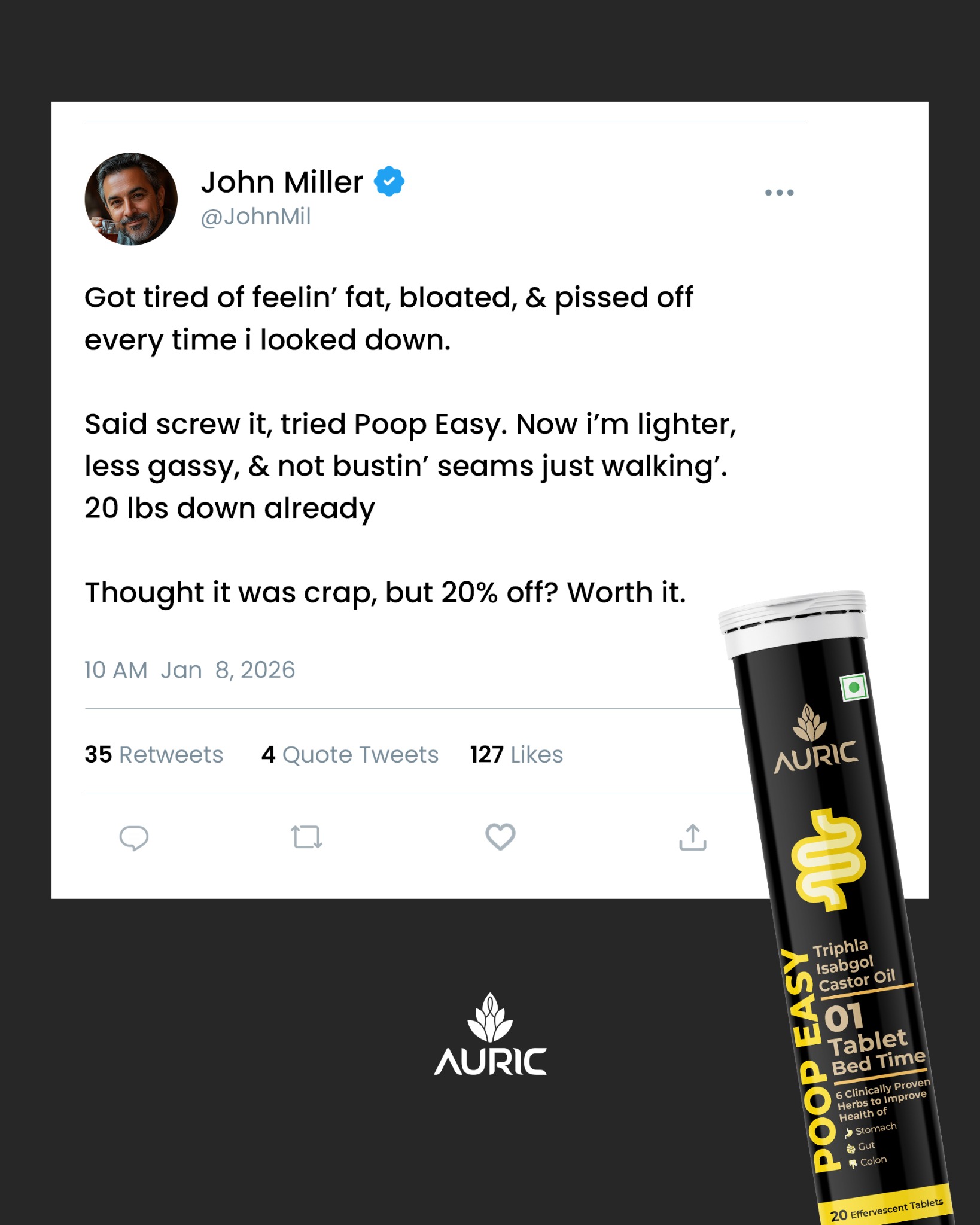 Auric Performance Booster Facebook ad