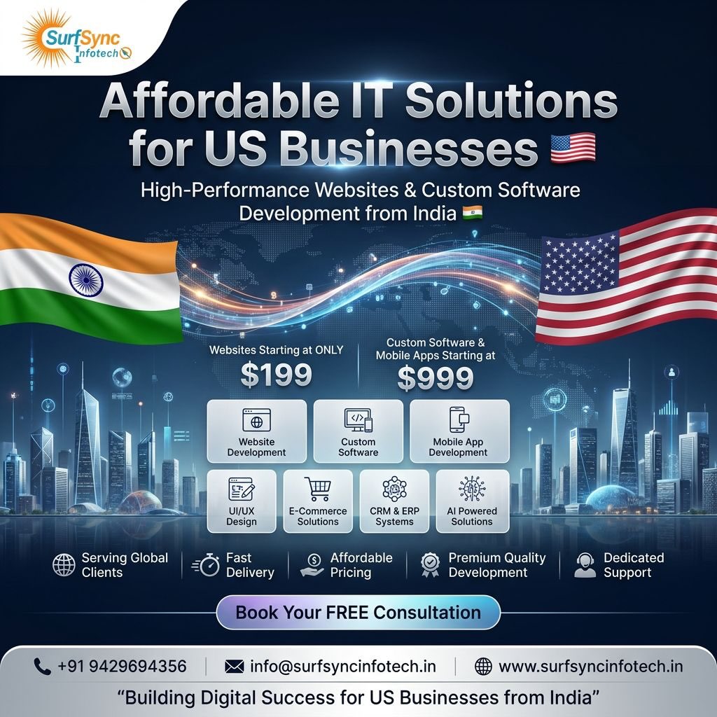 SurfSync Infotech PVT LTD Facebook ad: Transform Your Business with Premium Digital Solutions
