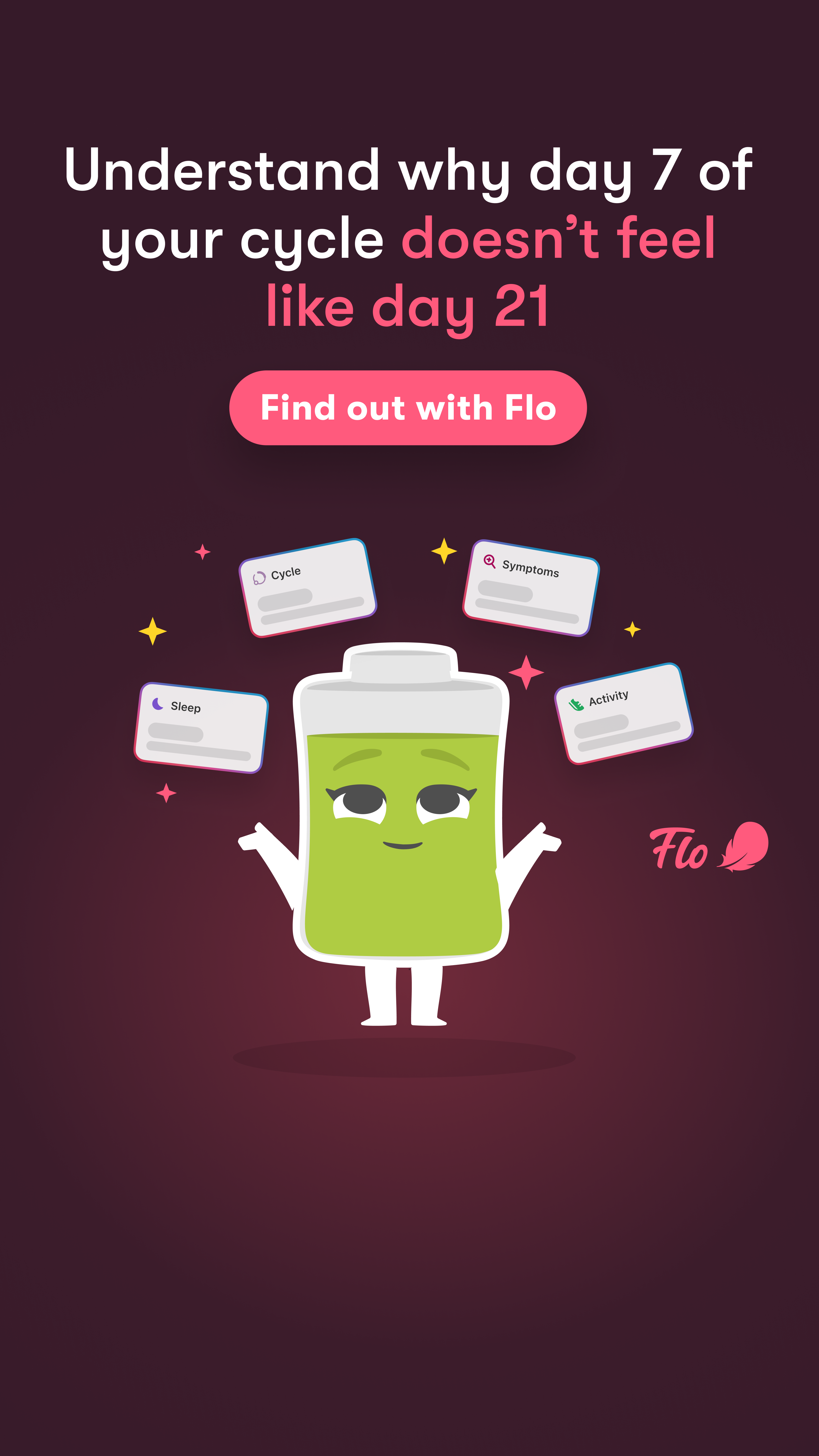 Flo Health App Facebook ad: Start using Flo today!