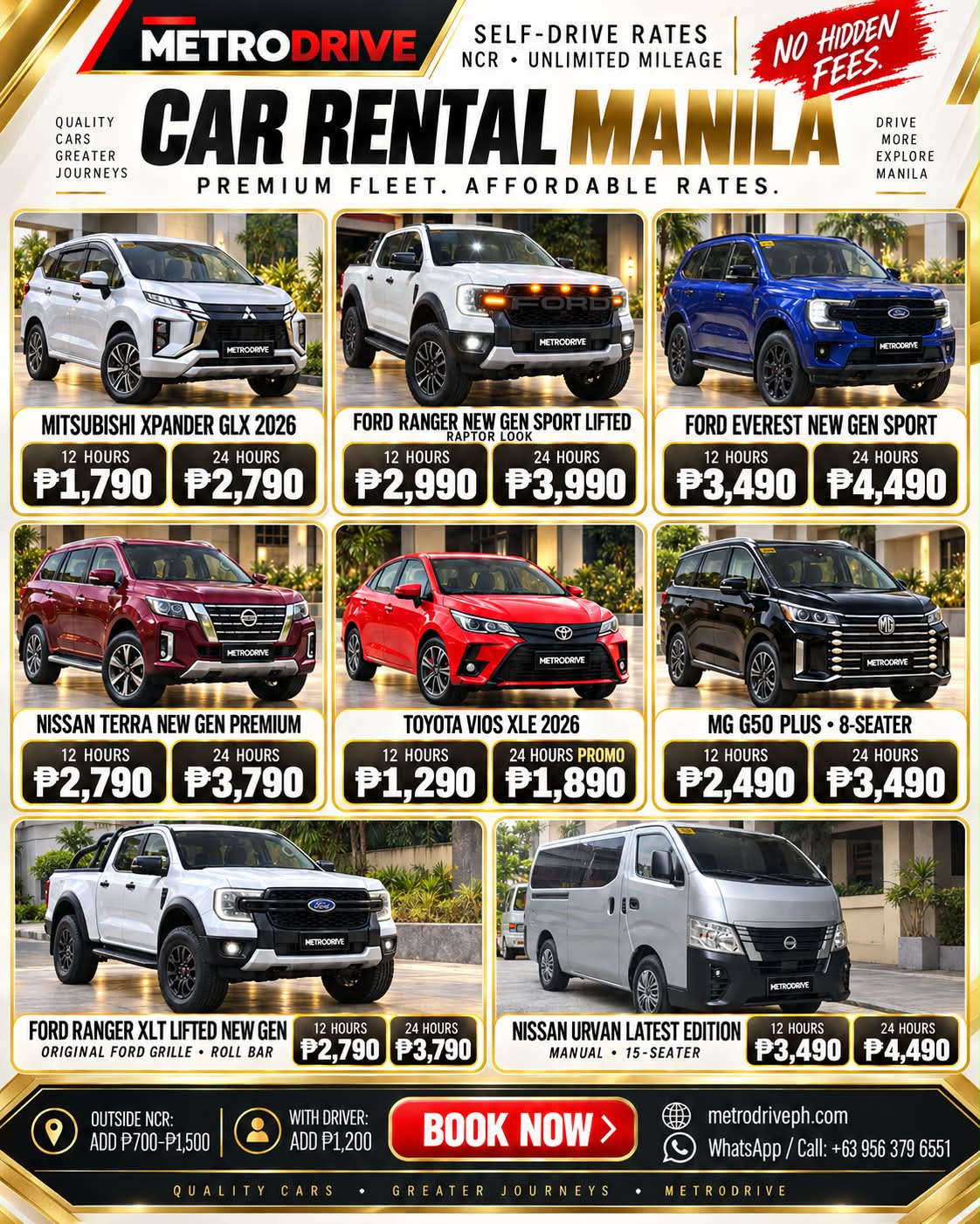 Metrodrive PH Car Rental Manila Facebook ad: https://www.metrodriveph.com