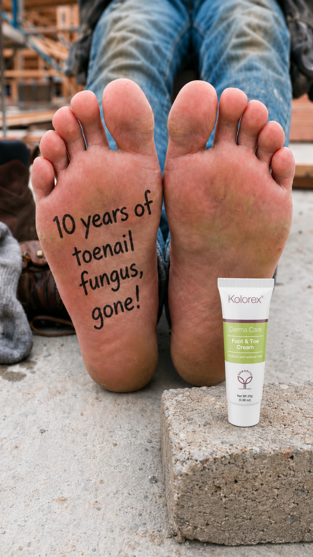 Kolorex Facebook ad: 10 Years of Toenail Fungus, Gone.