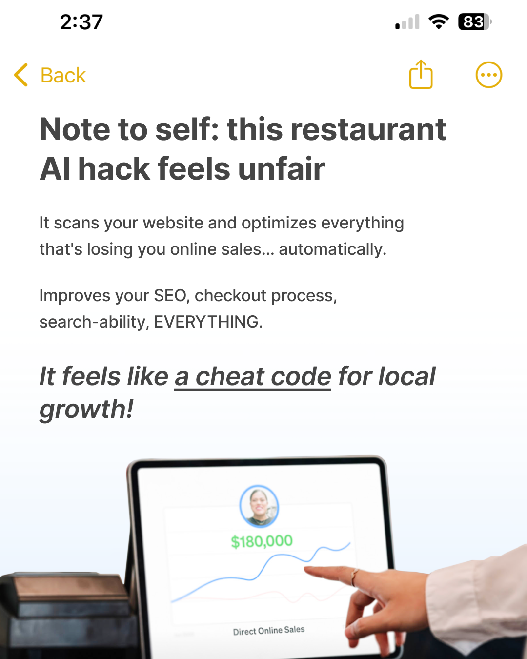 Owner.com Facebook ad