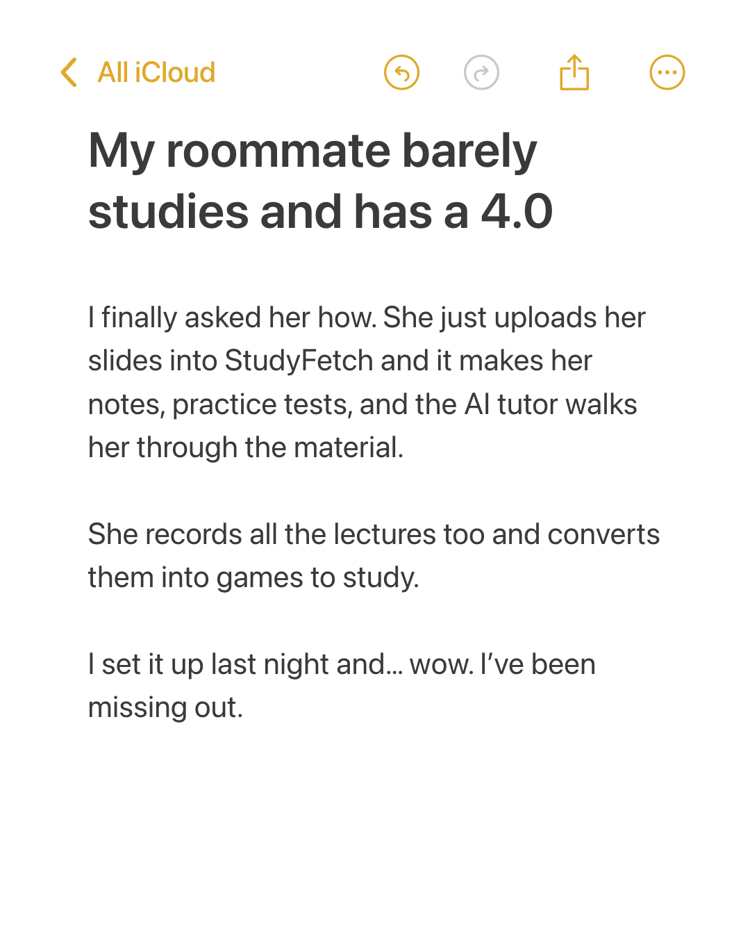 StudyFetch Facebook ad