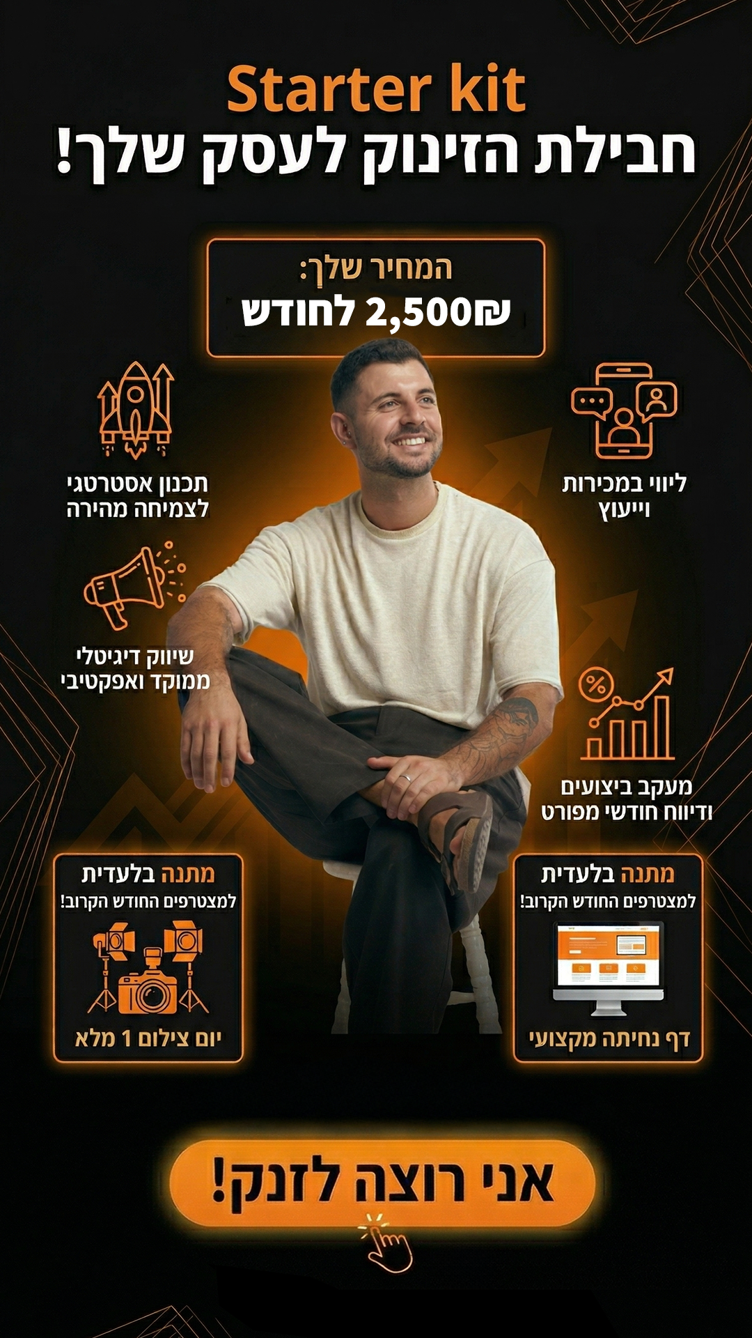 Edriz Projects Facebook ad: <<< חמש רילסים + דף נחיתה מתנה
