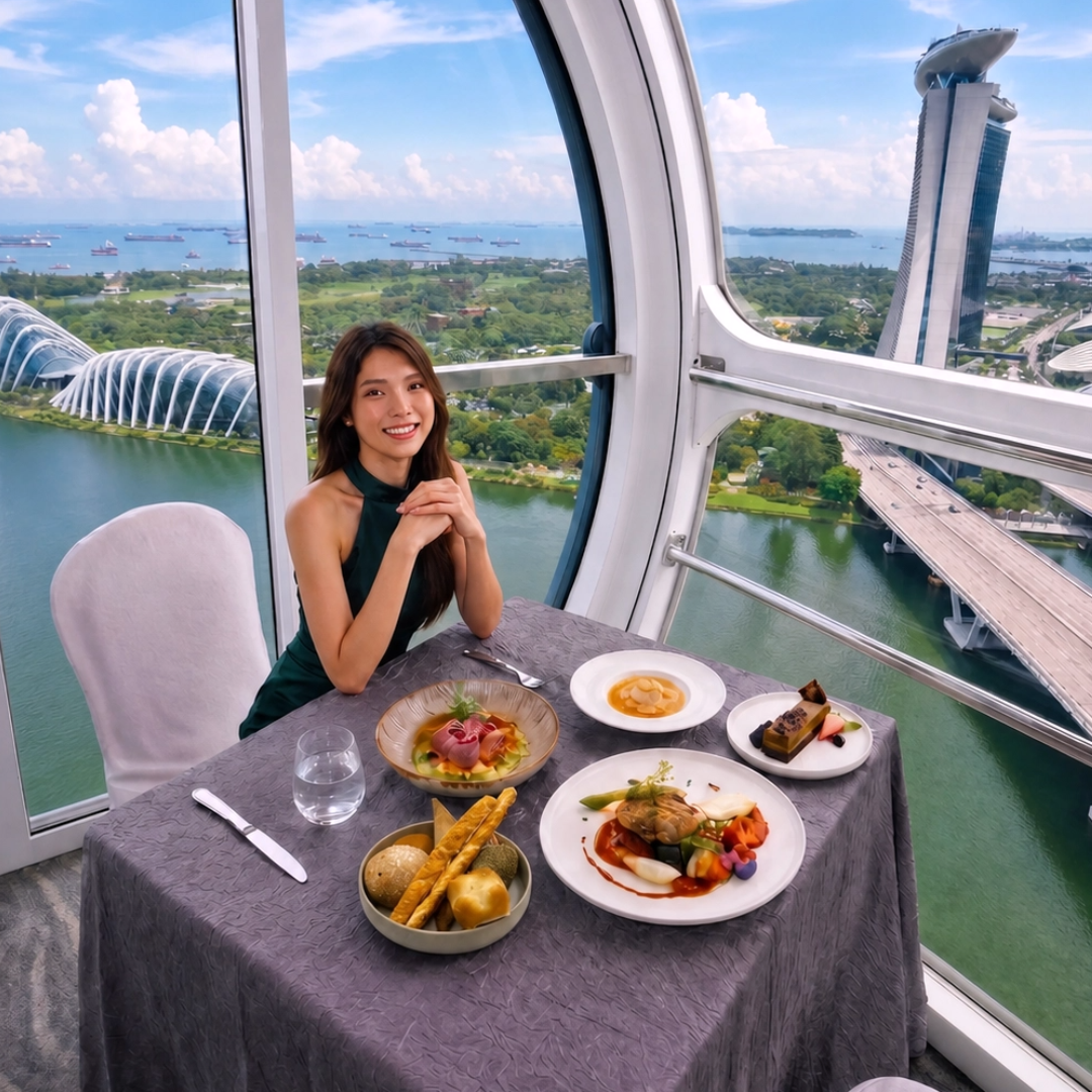 Singapore Flyer Facebook ad: Your Table in the Sky: Introducing Solo Dining at 165 Sky…